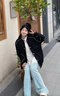 IZEXX美式復(fù)古潮流夾克外套男秋季痞帥運(yùn)動休閑棒球上衣服DK05黑色2XL 曬單實(shí)拍圖