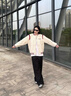 SNYDER WEAR美式復(fù)古慵懶棒球服外套女韓系寬松百搭外套撞色顯瘦夾克長袖上衣 燕麥拼酒紅，不加絨 常規(guī) S 建議95斤以內(nèi) 曬單實拍圖