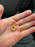 中國黃金（CHINA GOLD）生肖蛇黃金項鏈女足金平安圈吊墜本命七夕情人節(jié)禮物送女朋友老婆 【京速達(dá)】平安圈-蛇 約1.7-1.8g【贈銀鏈】 曬單實拍圖