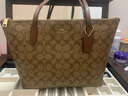 蔻馳（COACH）【官方授權(quán)店】奢侈品女包ZIP30系列托特包單肩手提包送女友禮物 4455IME74卡其棕色配色 曬單實(shí)拍圖