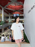 回力純棉t恤女2025新款夏季白色寬松隨性體恤上衣小個(gè)子顯瘦正肩短袖 曬單實(shí)拍圖