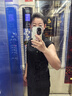 皮爾卡丹新中式國風旗袍上衣黑色提花正肩短袖t恤女2025新款夏季復古小衫 黑色 XL 曬單實拍圖