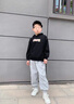 G.DUCKKIDS男童連帽衛衣春秋季新款中大童男孩運動(dòng)秋裝長(cháng)袖寬松兒童百搭上衣 黑色 160 建議身高150-160年齡12-14歲 曬單實(shí)拍圖