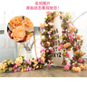 仿真花藤裝飾假花藤條玫瑰絹花婚慶拱門(mén)管道吊頂陽(yáng)臺裝飾塑料花 72朵秋款香檳色 曬單實(shí)拍圖