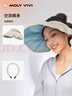 MOLY VIVI2025夏季新款貝殼防曬帽女戶外太陽空頂大檐防紫外線兩用遮陽帽子 淺米色 M 曬單實(shí)拍圖