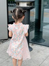 G.DUCKKIDS小黃鴨童裝女童裙子夏季兒童連衣裙女孩子中國風(fēng)漢服裙旗袍A字裙 粉色 100 尺碼2~3歲【90-100cm】cm 曬單實(shí)拍圖