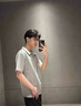 卡圖弛美式正肩boxy版型polo衫男夏季痞帥休閑短袖t恤情侶寬松半袖上衣 白灰色 XL 曬單實拍圖