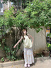 小野七天韓系碎花裙半身裙女秋冬2025新款高腰顯瘦長(zhǎng)裙法式小個(gè)子蛋糕裙 橘色長(zhǎng)裙 M [均碼] 曬單實(shí)拍圖