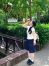 浪莎半身裙女夏季2025新款日系jk中長裙修身顯瘦顯高a字小個子工裝裙 藏青色 XL 推薦【126-140斤】 曬單實(shí)拍圖