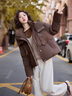 DRPR品牌女裝高端洋氣短款羽絨服女2025冬季新款百搭韓版寬松保暖外套 咖色 XL 曬單實拍圖