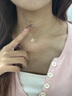 中國黃金一貝子黃金項鏈女足金吊墜套鏈女生生日七夕情人節(jié)禮物送女友老婆 足金吊墜+粉色戀人禮盒【贈S925鏈】-0.30 曬單實拍圖