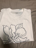 茵曼休閑百搭刺繡花朵純棉T恤2025夏季女裝新款寬松落肩短袖上衣 米白色 XL 曬單實(shí)拍圖