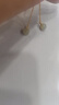 老鳳祥S925銀耳線女長款和田玉耳釘飾品高級紀(jì)念日生日禮物送女友老婆 和田玉*秀雅玉珠耳環(huán) 曬單實拍圖