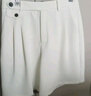 范思藍恩23FS12554百慕大短褲女新款夏天五分高腰西褲休閑褲 白色 XS 曬單實(shí)拍圖