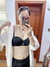 OEING小胸聚攏貼合舒適內(nèi)衣女無痕無鋼圈聚攏收副乳提拉防下垂文胸罩 黑色單件 M （34/75AB杯）厚1.8cm 曬單實(shí)拍圖
