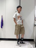 班尼路童裝兒童夏季套裝男童夏裝2025年男孩韓版帥氣短袖t恤上衣工裝褲 白BN夏日海浪+紫BN魔術(shù)貼 130 【推薦體重45-56斤】 曬單實(shí)拍圖