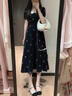 棉致法式小個(gè)子娃娃領(lǐng)碎花連衣裙子女2025夏季新款小眾高級(jí)感收腰長(zhǎng)裙 黑色 L 110-120斤 曬單實(shí)拍圖