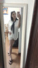 緋垚V領(lǐng)短袖t恤女寬松慵懶風(fēng)韓系白色不規(guī)則半袖中長款遮肉休閑上衣 XL 曬單實拍圖