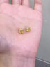 中國黃金（CHINA GOLD）18K黃金小方糖耳釘耳墜耳扣百搭鑲嵌耳飾情人節(jié)生日禮物送女友 18K金小方糖耳釘-約0.5g【一對】 曬單實(shí)拍圖