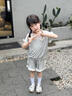心楠女童韓版ins夏裝短袖短褲套裝T恤衣服寶寶洋氣運動服中小童兩件套 灰色花邊套裝 90 碼【建議身高 80-90cm左右】 曬單實拍圖