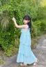 女童連衣裙2025新款女大童夏季超好看裙子兒童夏裝波西米亞吊帶裙 天藍(lán)色 160 曬單實(shí)拍圖