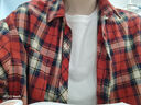 Cebrodz法國 格子長(cháng)袖襯衫男2025秋季新款男生復古休閑寬松痞帥襯衣外套 紅格 常規 L 曬單實(shí)拍圖
