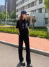 凌泊怪獸實(shí)驗(yàn)室黑色彎刀牛仔褲胖男生穿搭腿粗屁股大直筒微錐微喇褲子 黑色（升級款） 【高品質(zhì)】 5XL (195) 200至230斤可穿 曬單實(shí)拍圖