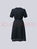 哈吉斯（HAZZYS）女裝 夏款大翻領(lǐng)法式優(yōu)雅短袖連衣裙女AQWSC03BC25 藏青色NV XL (170/92A 42) 曬單實拍圖