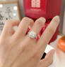 周百福GIA墊型鉆戒鉆石求婚鉆戒定制女士鉆戒鉆石戒指裸鉆50分一克拉 GIA證書 定制專拍，聯(lián)系客服咨詢價(jià)格 曬單實(shí)拍圖