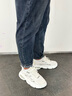 森馬男鞋夏季2025新款高級感網(wǎng)面透氣跑步氣墊減震運動鞋休閑老爹潮鞋 白 43 曬單實拍圖