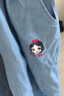迪士尼女童褲子夏薄款兒童天絲牛仔褲冰絲大童八分褲 P98399淺藍(lán) 140cm  曬單實拍圖