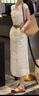 妃莉杋（FeiLiFan）法式氣質(zhì)白色翻領(lǐng)連衣裙女裝夏季2025新款收腰顯瘦開叉長(zhǎng)裙子夏裝 白色 XL 曬單實(shí)拍圖
