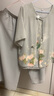 媽媽裝夏季雪紡套裝女中老年人洋氣上衣服短袖T恤40-50歲小衫半袖 藍色 套裝 XL （建議80-100斤） 曬單實(shí)拍圖
