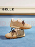 百麗（Belle）彩虹豆加絨德訓(xùn)鞋女鞋25春新商場(chǎng)同款運(yùn)動(dòng)風(fēng)阿甘鞋D2Z1DAM5 杏色 38 (240mm) 曬單實(shí)拍圖