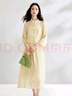 茵曼新中式國(guó)風(fēng)氣質(zhì)兩件套裝女2025夏季提花立領(lǐng)襯衫吊帶連衣裙 淡黃色 M 曬單實(shí)拍圖
