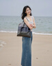 薇迎 VIEA.ING商場同款美式牛仔褲女2025夏新款褲子闊腿直筒褲長褲 藍色 S 曬單實拍圖