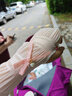 2025夏季冰絲袖套女松緊防曬開車超薄款袖子手臂護臂手套冰套袖潮 珍珠蝴蝶結(jié)-【粉色】 曬單實拍圖