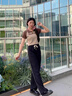 浪莎闊腿褲女夏季薄款冰絲垂墜感休閑運(yùn)動褲女高腰寬松顯瘦休閑褲子女 黑色 -常規(guī)款 L (116-130斤) 曬單實(shí)拍圖