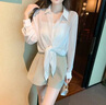 北杳搭配吊帶裙子的開衫短袖雪紡薄款女夏季小披肩配外搭罩衫小坎肩 白色 S 曬單實(shí)拍圖