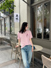 Teenie Weenie小熊T恤女2025年夏季新款活力清新休閑刺繡圓領短袖T恤女 A-粉色 M 曬單實拍圖