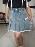 元萍穎女童牛仔半身裙春夏秋新款中大童洋氣蛋糕裙兒童短裙花邊 主圖款 130 曬單實(shí)拍圖
