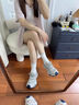 圖瓦西厚底老爹鞋女2025夏季新款灰色港風(fēng)小個子增高網(wǎng)面薄款透氣運動鞋 灰藍色 網(wǎng)面 38 (240mm) 曬單實拍圖