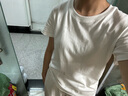 本來BENLAI女士短袖T恤純棉圓領(lǐng)t恤夏季新款簡約純色打底衫t恤女 本白 S 曬單實拍圖