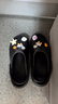 名創(chuàng)優(yōu)品（MINISO）洞洞鞋男女夏季外穿涼鞋防滑厚底踩屎感包頭涼拖鞋 黑色+海洋星星 曬單實拍圖