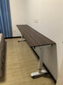 派浮象電腦桌長(cháng)條桌電腦桌臥室工作臺學(xué)習桌雙人位可升降移動(dòng)跨床桌書(shū)桌 深胡桃色+白架實(shí)木生態(tài)板 高度可升降68-103 210x50x73cm 曬單實(shí)拍圖