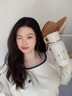 保溫杯女生士高顏值上班族學(xué)生不銹鋼泡茶便攜蓋水杯子保冷杯 暖白色600ml 曬單實(shí)拍圖