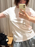 無印良品（MUJI）女式 涼感防汗?jié)n圓領短袖T恤上衣打底衫休閑25年夏季涼感物語女裝 淺粉紅色 M (160/84A) 曬單實拍圖