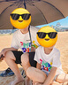G.DUCKKIDS親子裝一家三口四口短袖t恤夏裝2025新款潮流母子母女洋氣套裝 字母 單上衣 90 童90碼16-23斤 曬單實(shí)拍圖