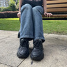 回力厚底老爹鞋女款2025新款夏季爆款透氣輕便增高鞋子女鞋小白運動鞋 黑色【6cm超輕凹凹底】 37 曬單實拍圖
