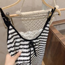 另約睡裙女款夏季2026新款吊帶背心條紋高級性感蕾絲邊薄款家居服睡衣 2418 條紋 2XL 曬單實(shí)拍圖